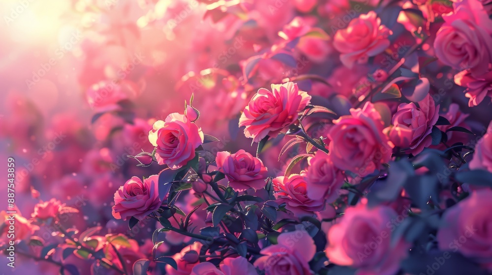 lots of pink rose flower, cartoon stlye, waltercolor stlye, 4k, cute, vintage stlye, lots of pink rose flower, cartoon stlye, waltercolor stlye, 4k, cute, vintage stlye,