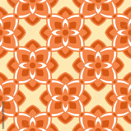 seamless pattern design flower orange 