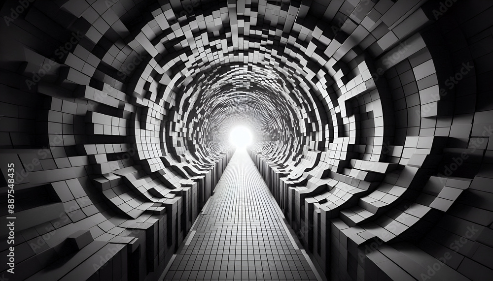 Obraz premium Abstract geometric tunnel