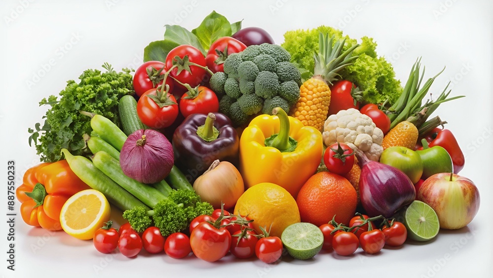fotografía profesional grupo de frutas y verduras frescas sobre fondo blanco fotografía profesional grupo de frutas y verduras frescas sobre fondo blanco