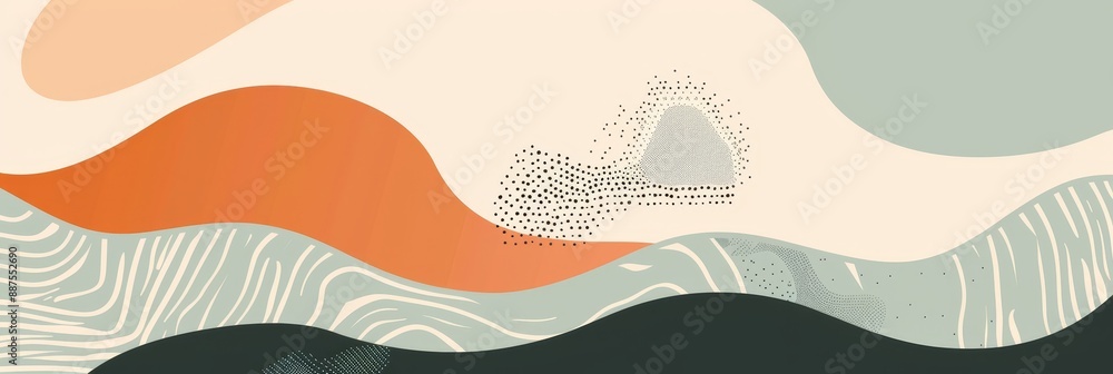 Abstract Geometric Landscape with Soft Colors - A digital artwork featuring abstract geometric shapes with soft color palette and lines, creating an interesting and abstract landscape. Abstract Geometric Landscape with Soft Colors - A digital artwork featuring abstract geometric shapes with soft color palette and lines, creating an interesting and abstract landscape.