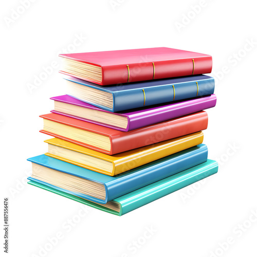 Wallpaper Mural Colorful stack of hardcover books isolated on a white background. Perfect for education, literature, and study-related concepts. Torontodigital.ca
