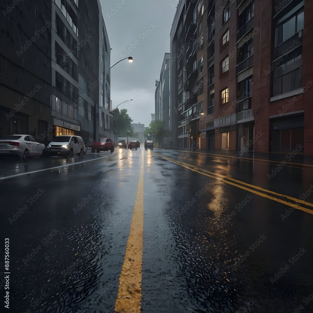 Rainy day, and a wonderful picture of town life Rainy day, and a wonderful picture of town life