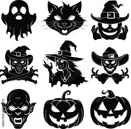 Printable Halloween Vector Icons for Designs and more.