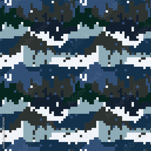 Camouflage pixel pattern for hunting. Military texture. Abstract army background for cloths