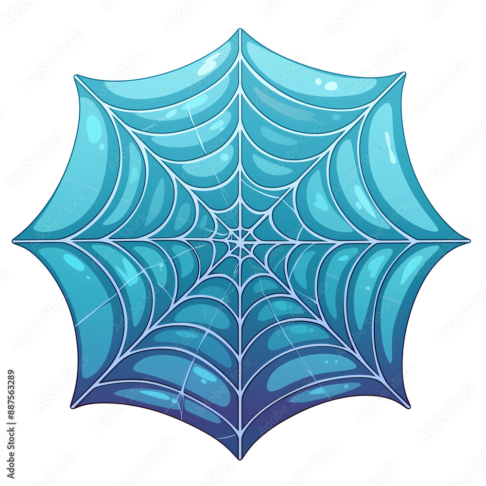 Fototapeta premium a 2d cartoon clipart drawing of a cobweb on an isolated transparent background
