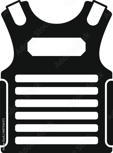 Black bulletproof vest offering protection from gunfire