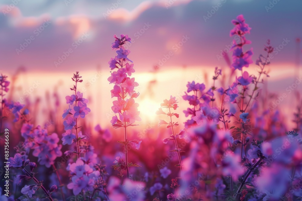 Fototapeta premium Vibrant Sunset Wildflowers