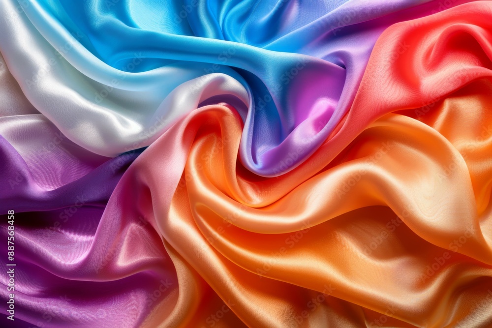 Obraz premium Colorful Silk Fabric Drapes