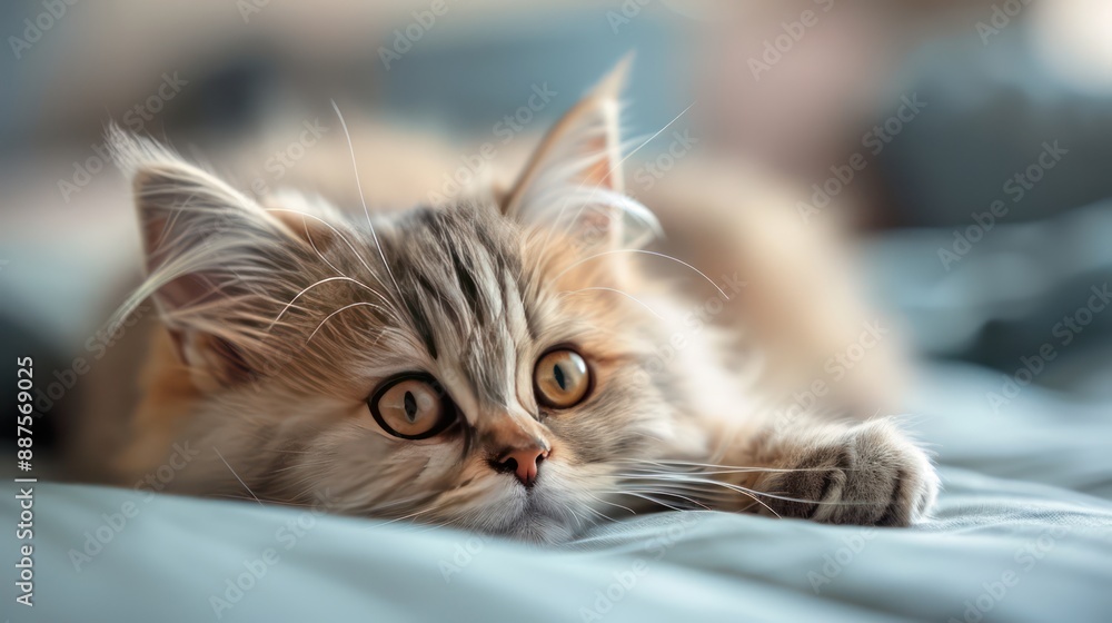 Obraz premium A cute Persian cat, lying down