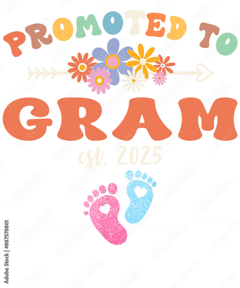 A colorful graphic announcing a new grandmother with the text A colorful graphic announcing a new grandmother with the text