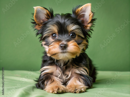 yorkshire terrier puppy, puppy, pet, animal, cute, yorkie, yorkshire terrier, canine, small, isolated, portrait, brown, breed, white