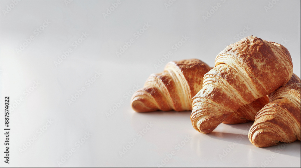 A bakery concept. Minimalistic image of croissants with a place for text, logos and your design. A bakery concept. Minimalistic image of croissants with a place for text, logos and your design.
