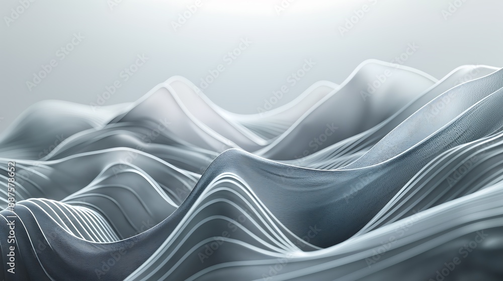 Obraz premium Geometric wave background. White and black.