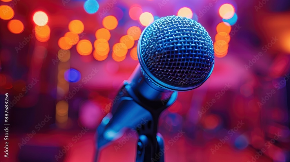 Close Up Of A Microphone, Detailed And Professional, High Quality Background Close Up Of A Microphone, Detailed And Professional, High Quality Background