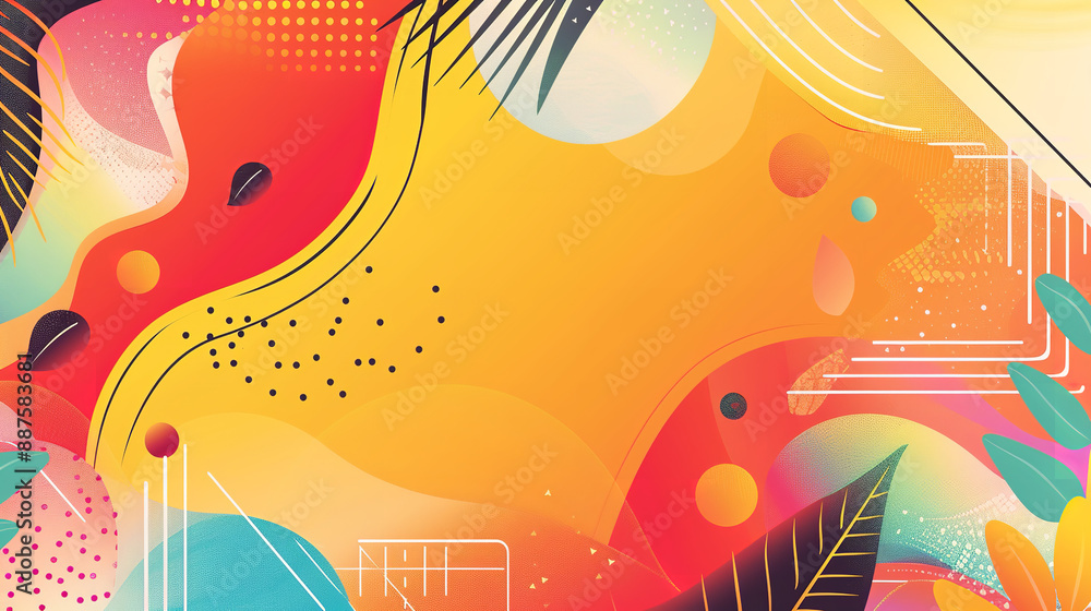 A vibrant summer sale banner bursts with bold colors and abstract shapes, capturing attention with its dynamic design A vibrant summer sale banner bursts with bold colors and abstract shapes, capturing attention with its dynamic design