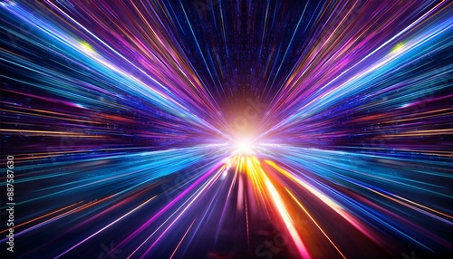 Time Warp in Hyperspace: Abstract Flight in Retro Neon Tunnel