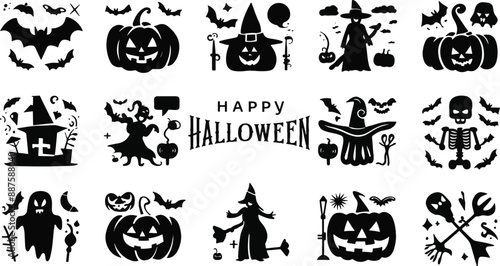 Printable Halloween Vector Icons for Designs and more.