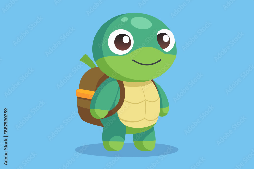 Cute turtle Student go to school vector illustration Cute turtle Student go to school vector illustration