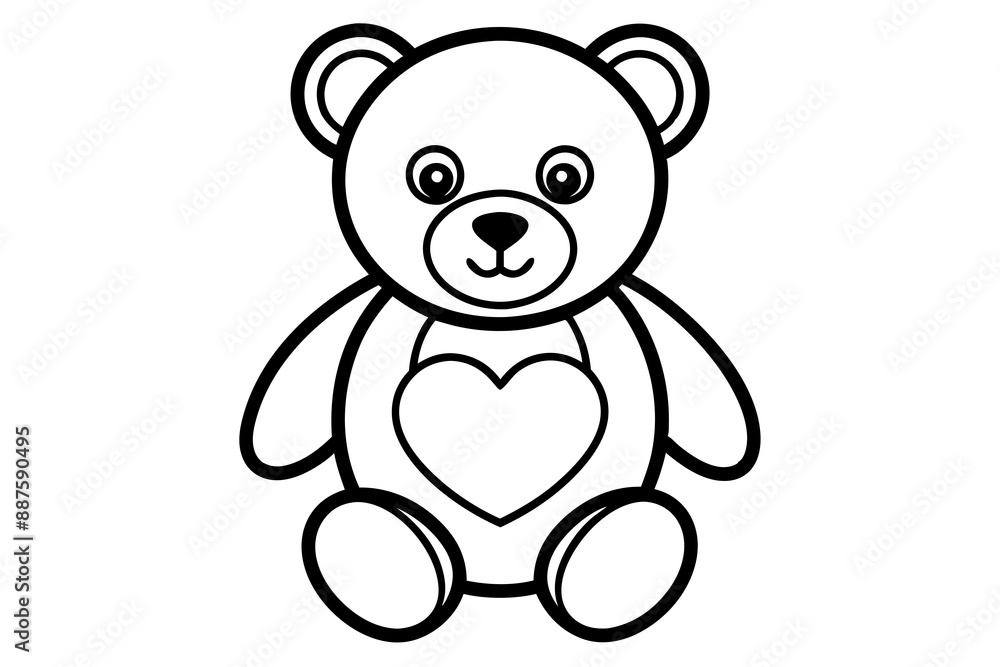 teddy bear line art vector illustration teddy bear line art vector illustration