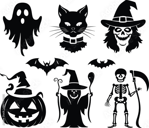 Printable Halloween Vector Icons for Designs and more.