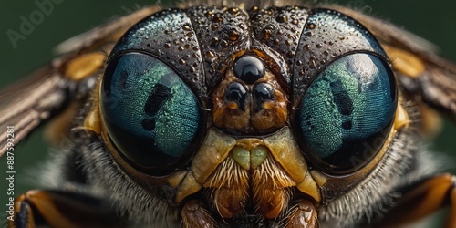 Close up view of the eyes a Tabanus abdominalis horsefly. photo