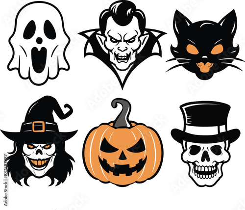 Printable Halloween Vector Icons for Designs and more.