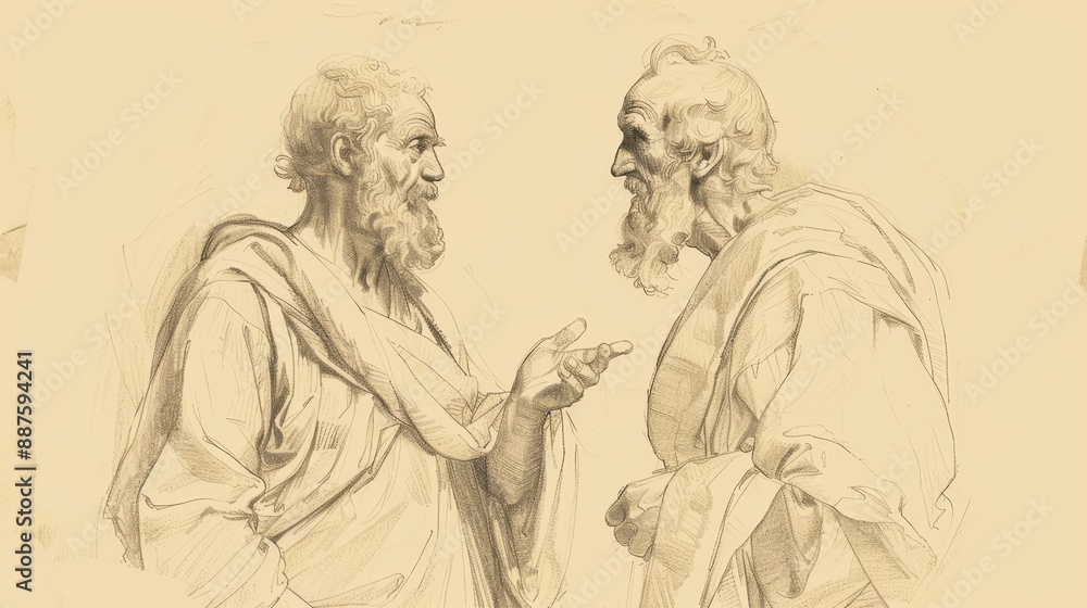 Job 26: Job's Response to Bildad, God's Majesty and Power, Biblical Illustration, Beige Background, copyspace Job 26: Job's Response to Bildad, God's Majesty and Power, Biblical Illustration, Beige Background, copyspace