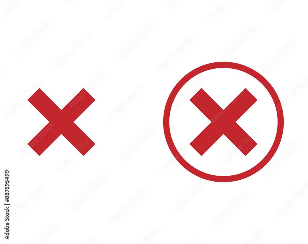 Obraz premium Cross icons vector isolated on white background