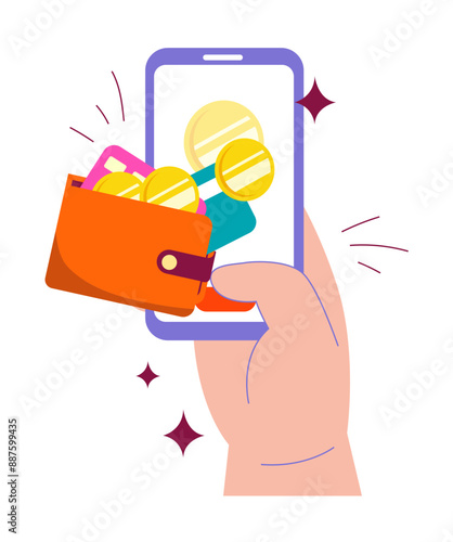 purple orange moneytary fintech 3d illustration