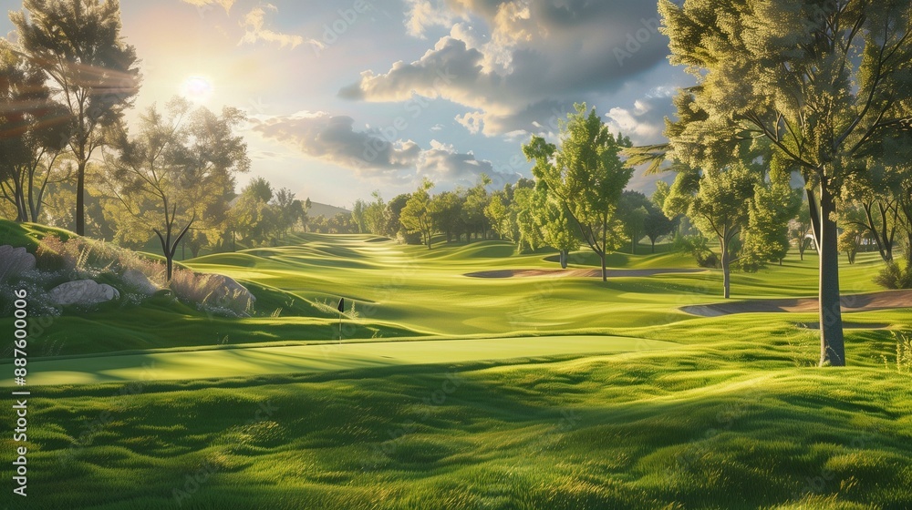 Luxury Golf Course Panorama Featuring 2024 Champion Tournament Preparation Luxury Golf Course Panorama Featuring 2024 Champion Tournament Preparation