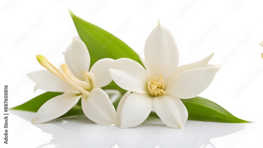 Vanilla flower on white background, AI Generted Vanilla flower on white background, AI Generted
