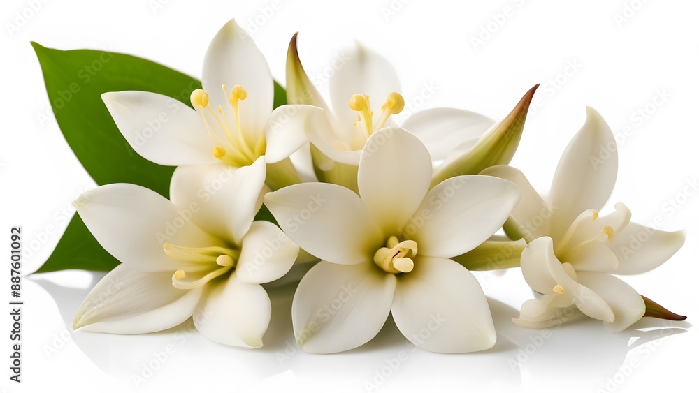 Vanilla flower on white background, AI Generted Vanilla flower on white background, AI Generted