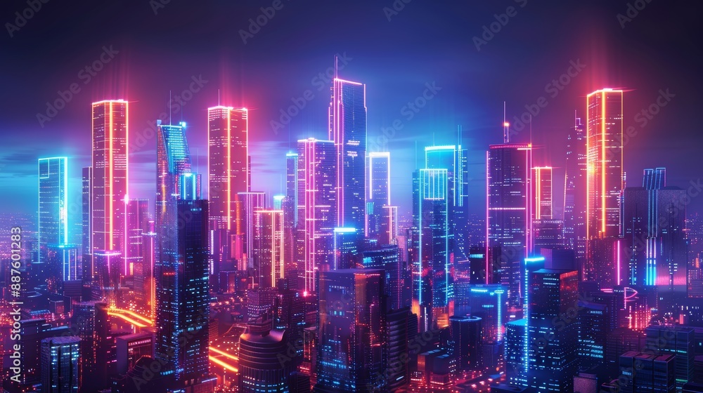 A dynamic image of a neon-lit city skyline, with buildings outlined in bright neon lights against a dark sky, illustrating the modern and energetic vibe of urban life. A dynamic image of a neon-lit city skyline, with buildings outlined in bright neon lights against a dark sky, illustrating the modern and energetic vibe of urban life.