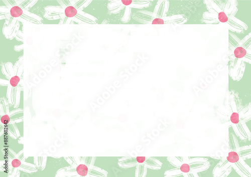 Blank greeting card in flower daisy theme