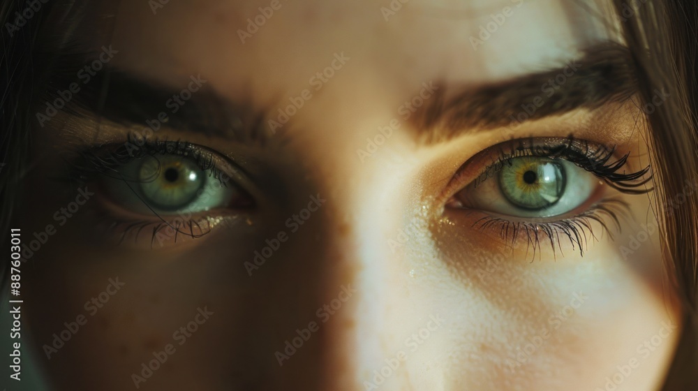 Close-up of Green Eyes with Sunlit Skin Close-up of Green Eyes with Sunlit Skin