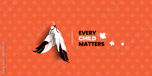 National Day of Truth and Reconciliation banner, Every Child Matters design concept, September 30. Vector Illustration