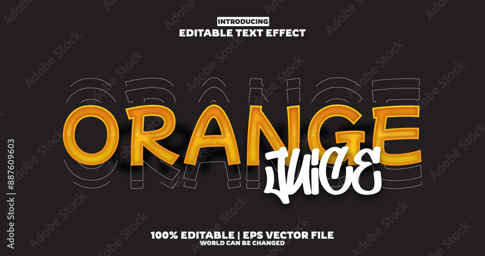 Orange editable text effect in New modern trend style Orange editable text effect in New modern trend style