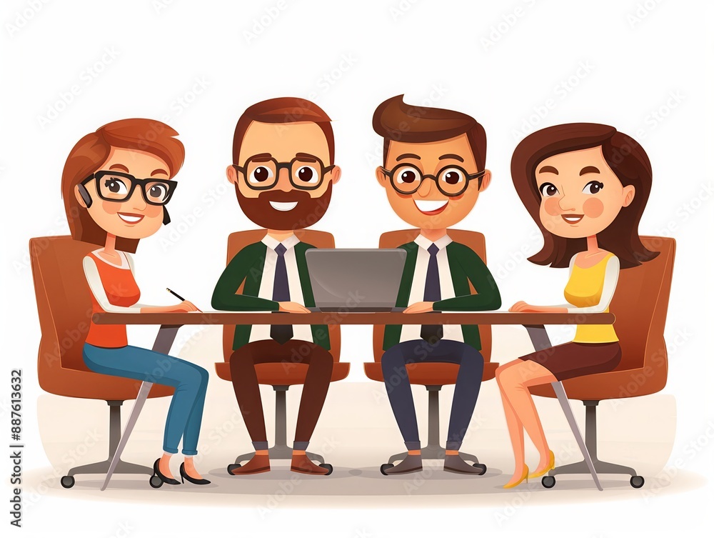 Fototapeta premium Colleagues discussing work at the table