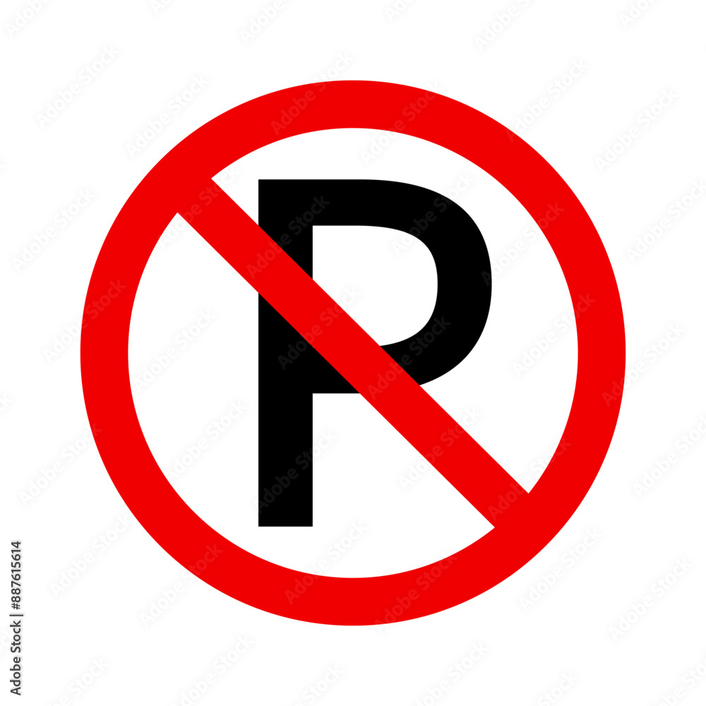 No parking sign icon. Isolated Vector No parking Symbol. No parking sign icon. Isolated Vector No parking Symbol.