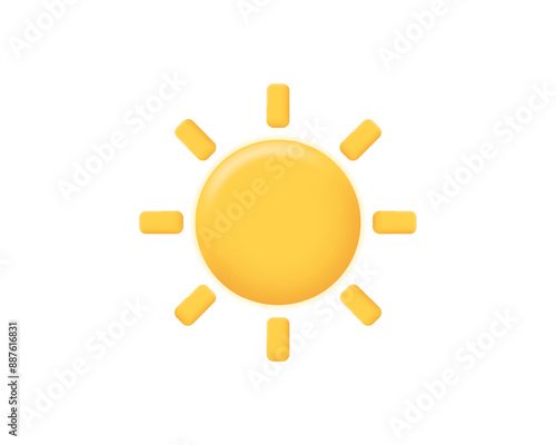 3d sun realistic icon vector concept