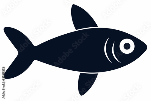 Sardine fish silhouette Vector illustration with a white background