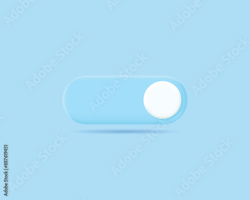 3d on button realistic icon vector illustration