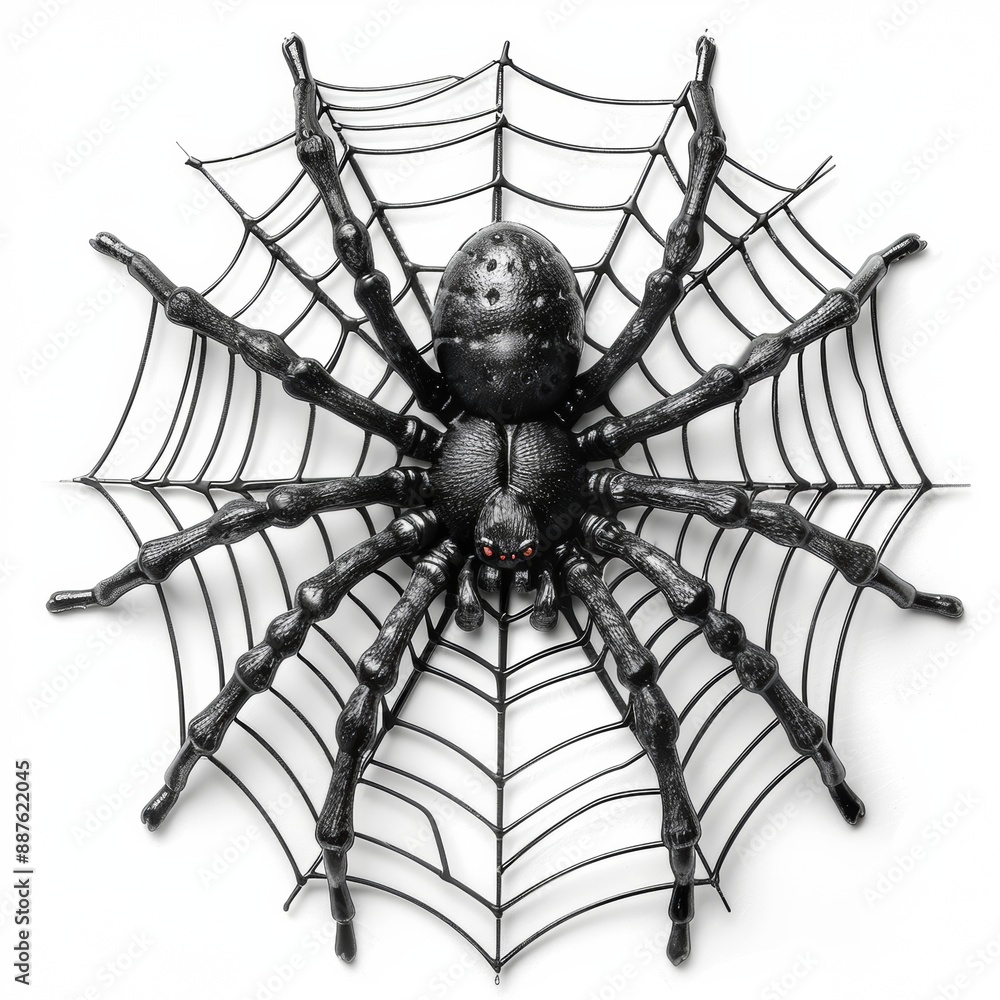 Intricately Detailed Halloween Spider Illustration in Black and Gray on White Background Intricately Detailed Halloween Spider Illustration in Black and Gray on White Background