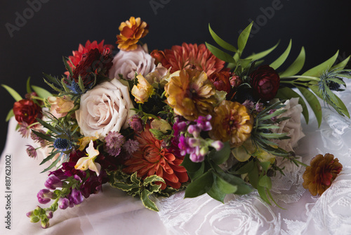 Warm Colorful Floral Arrangement Bouquet