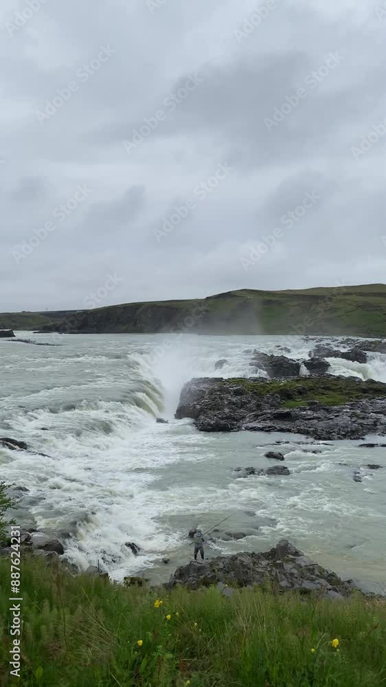 Urriðafoss waterfall in the river Þjórsá, South Iceland Urriðafoss waterfall in the river Þjórsá, South Iceland