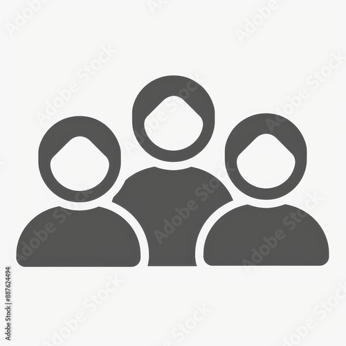 Three people are standing next to each other. The people are wearing black and gray clothes. Concept of unity and togetherness