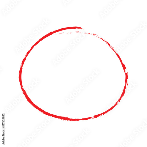 Red circle, pen draw set. Highlight hand drawn circle isolated on background. Handwritten red circle. For marker pen, pencil, logo and text check. Circle vector illustration