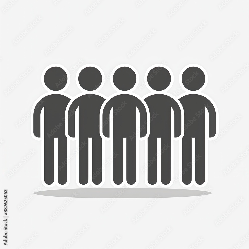 A group of people standing in a line. Concept of unity and togetherness A group of people standing in a line. Concept of unity and togetherness