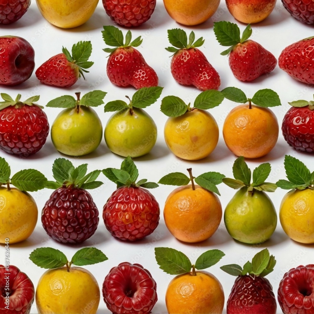 A lot of fruits on a Basket, Strawberry Apple Orange Banana Graps, Isolated white background A lot of fruits on a Basket, Strawberry Apple Orange Banana Graps, Isolated white background